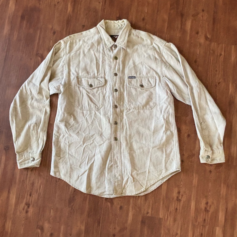 Beige Button-Up Harley Davidson Shirt